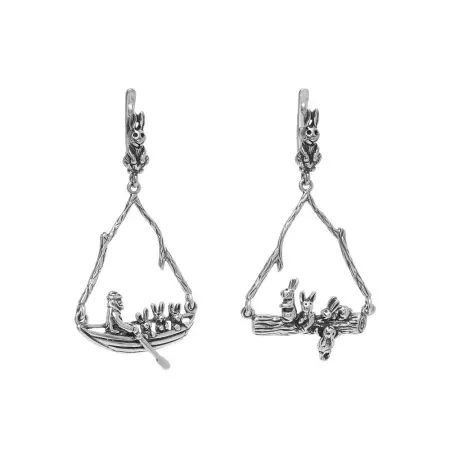 Серьги «Спасай, Мазай!» из серебра