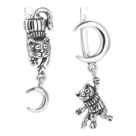 Серьги из серебра «Лунатик»
