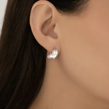 Серьги из золочёного серебра с эмалью «Мороженое»