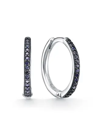 Серебряные серьги конго с сапфирами «Дорожка»