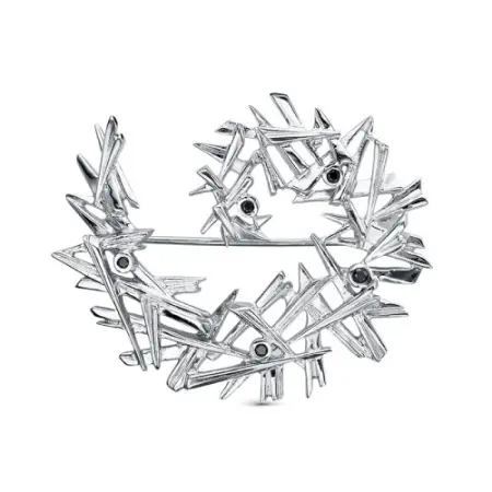 Брошь из серебра «Кристаллы Льда» с фианитами