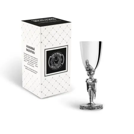 Рюмка «Солдатик» посеребренная полированная с чернением