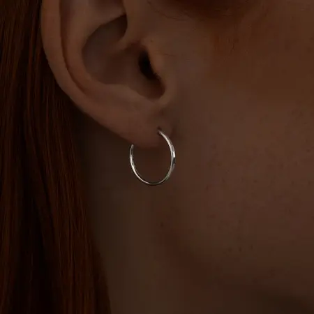 Серебряные серьги конго с алмазной гранью 1,5 см