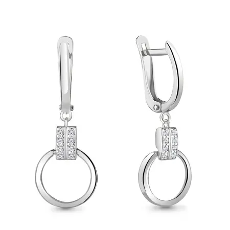 Серьги из серебра с фианитами