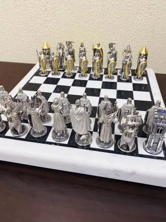 Шахматы из серебра «Ледовое побоище»