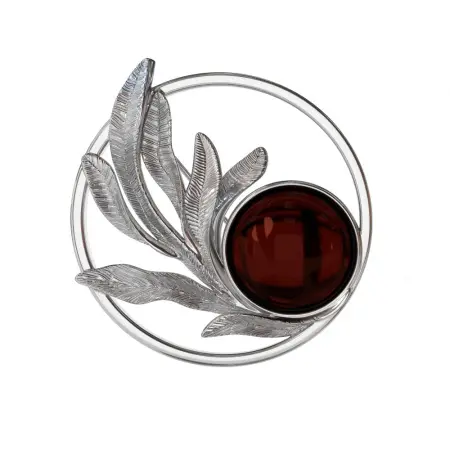 Серебряная брошь-подвеска