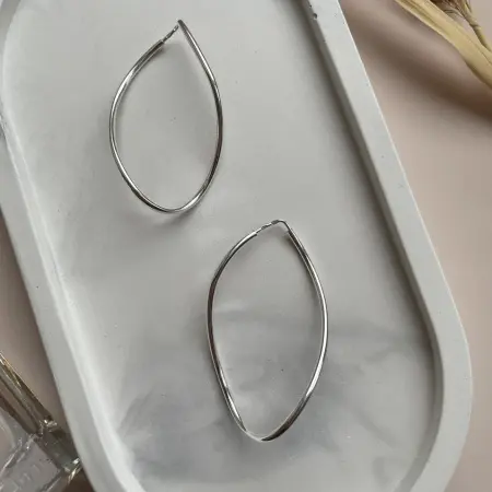 Серебряные серьги конго «Восьмерка» 5 см