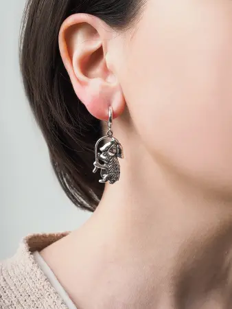 Серьги из серебра «Ежик»