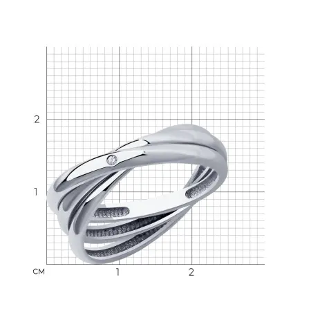 Серебряное кольцо с бриллиантом