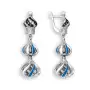Серьги из серебра с жемчугом, фианитом и эмалью «Купола»