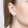 Серьги конго из серебра с алмазной гранью