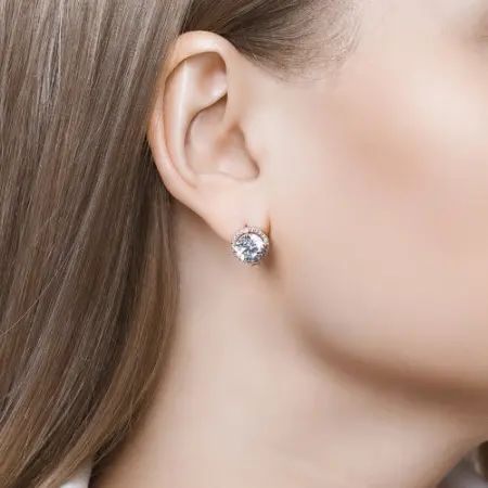 Серьги из серебра с фианитами SOKOLOV