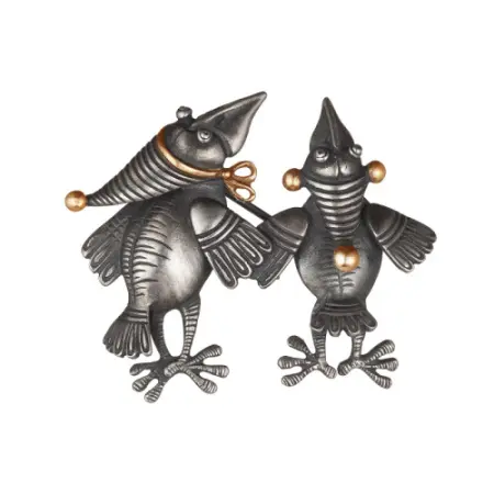 Серебряная брошь «Воронята»