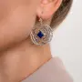 Серебряные серьги «Вихрь» с лазуритом