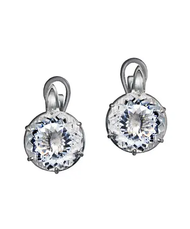 Серьги из серебра с горным хрусталем