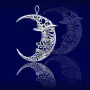 Серебряная елочная игрушка «Месяц»