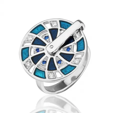 Кольцо из серебра «Колесо фортуны»