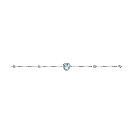 Браслет из серебра с топазом и фианитами