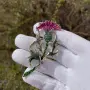 Брошь из серебра с эмалью и фианитами «Чертополох