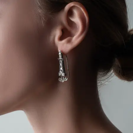 Серьги серебряные «Маяк»