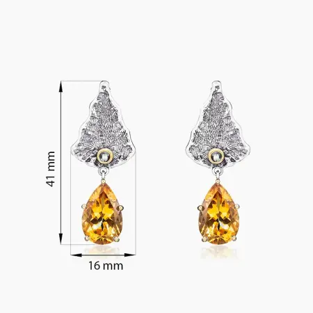 Серебряные серьги «Медовый Лист»