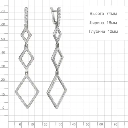 Серебряные серьги с фианитами