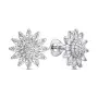 Серьги из серебра с фианитами «Ромашка»