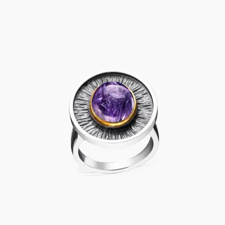 Серебряное кольцо с чароитом