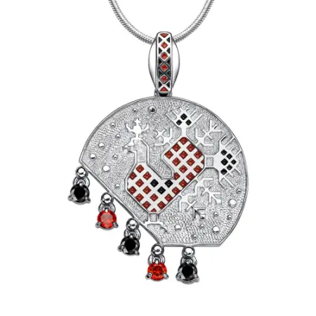 Подвеска из серебра с эмалью и фианитами «Петушок»