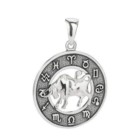 Кулон из серебра знак зодиака «Телец»