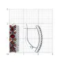 Серьги из серебра с гранатами и красными и бесцветными фианитами
