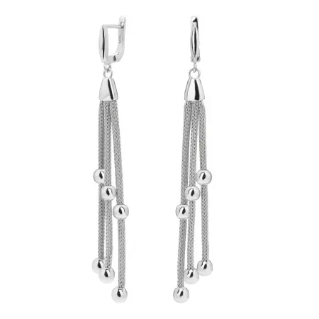 Длинные серьги из серебра «Шарики»