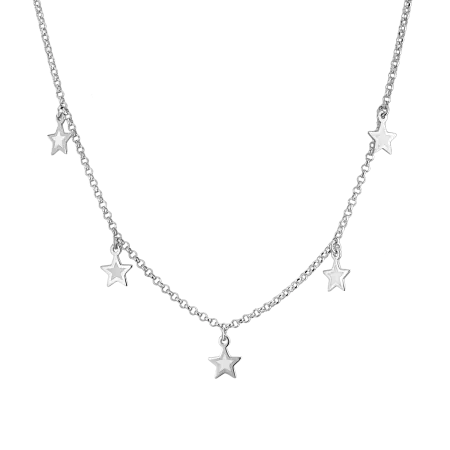 Колье серебряное с эмалью «Звезды»