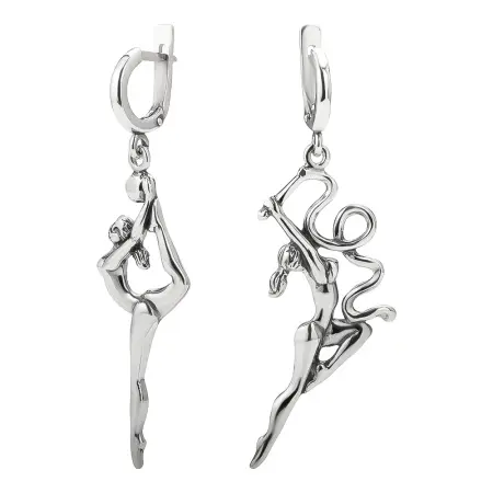 Серебряные серьги «Гимнастика»