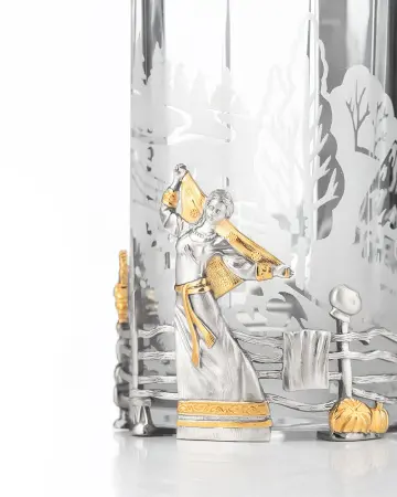 Кружка пивная «Разгуляй» с серебром 925