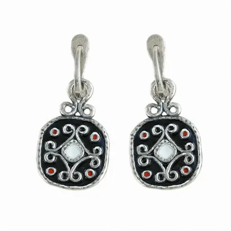 Серьги «Славянские» из серебра с эмалью