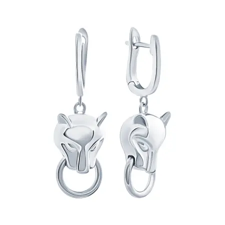 Серьги из серебра «Пантера»