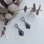 Серебряные серьги «Неваляшка» с чароитом