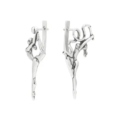 Серьги из серебра «Гимнастика»