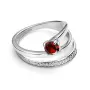 Серебряное кольцо с гранатом и фианитами