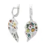 Серьги из серебра с эмалью «Сердце»