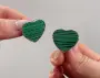 Серебряные серьги «Малахитовое сердце»