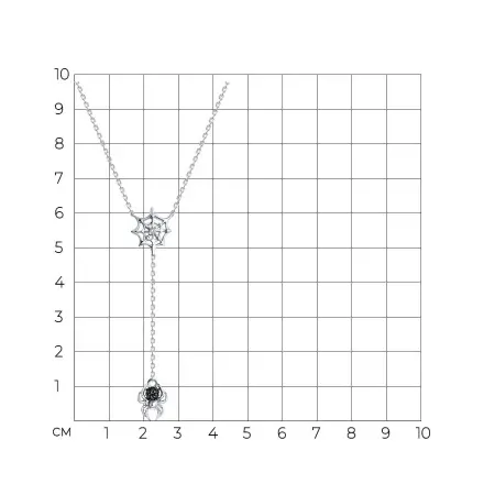 Колье из серебра с фианитами «Паук»