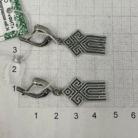 Серебряные серьги в славянском стиле «Чур»
