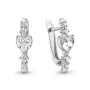 Серьги из серебра с фианитами «Сердце»