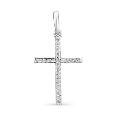 Серебряная подвеска с фианитами «Крест»