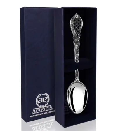 Серебряная чайная ложка «Барокко» с чернением