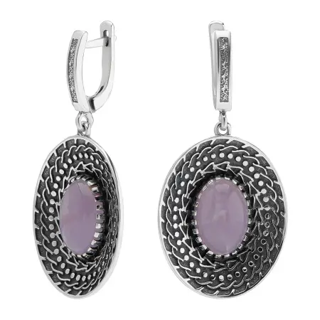 Серьги из серебра с аметистом