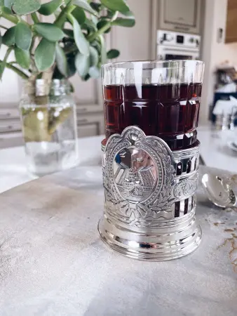 Серебряный подстаканник «Мосты Санкт-Петербурга»