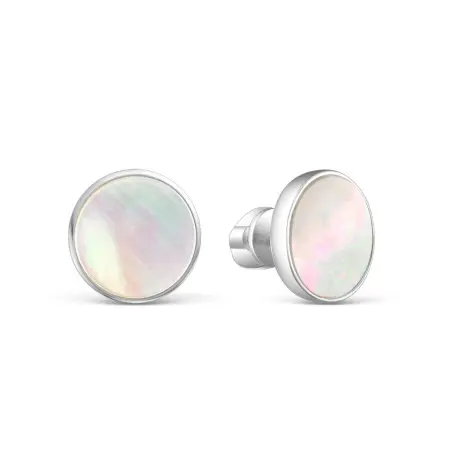 Серьги-пусеты из серебра с перламутром